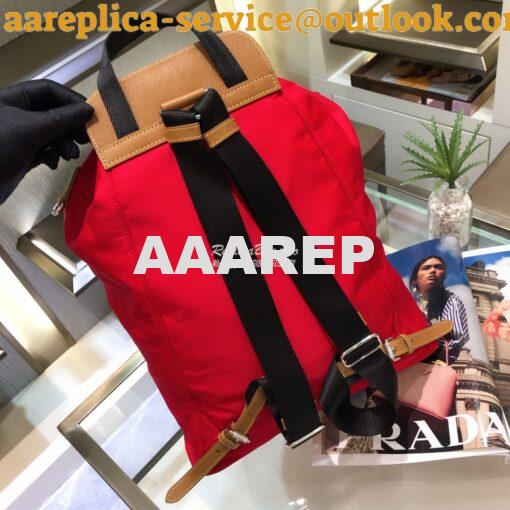 Replica Prada Nylon and Saffiano leather backpack 1BZ064 Red 2