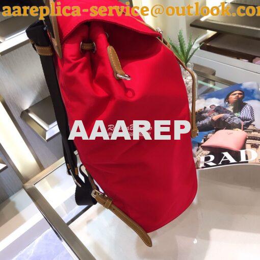 Replica Prada Nylon and Saffiano leather backpack 1BZ064 Red 4