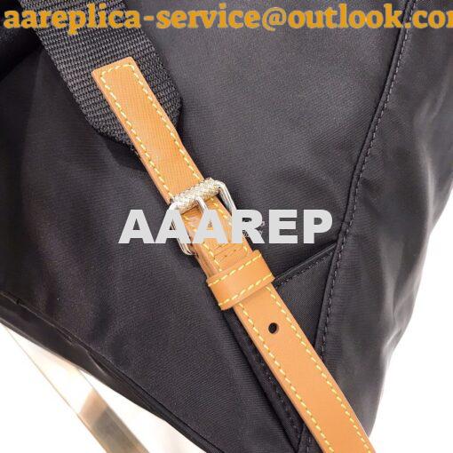 Replica Prada Nylon and Saffiano leather backpack 1BZ064 Black Caramel 7