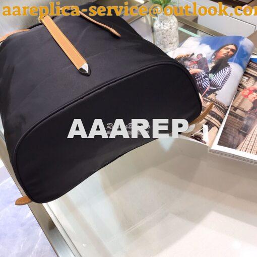 Replica Prada Nylon and Saffiano leather backpack 1BZ064 Black Caramel 8