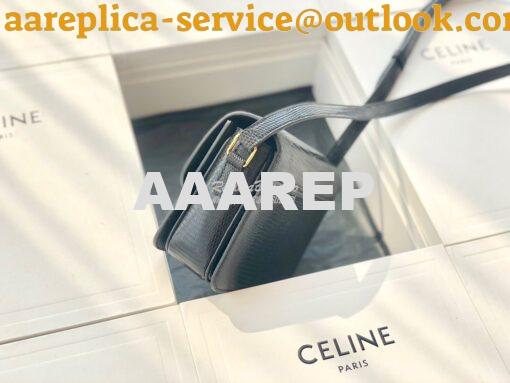 Replica Celine Teen Triomphe Bag in Lizard 188424 Black 5