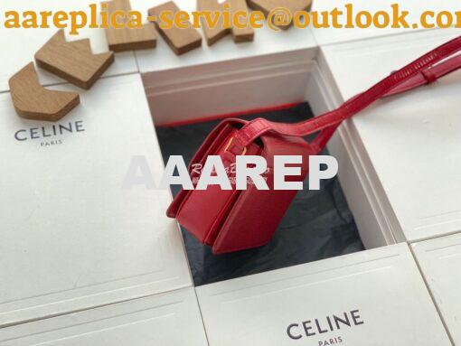 Replica Celine Teen Triomphe Bag in Lizard 188424 Red 5