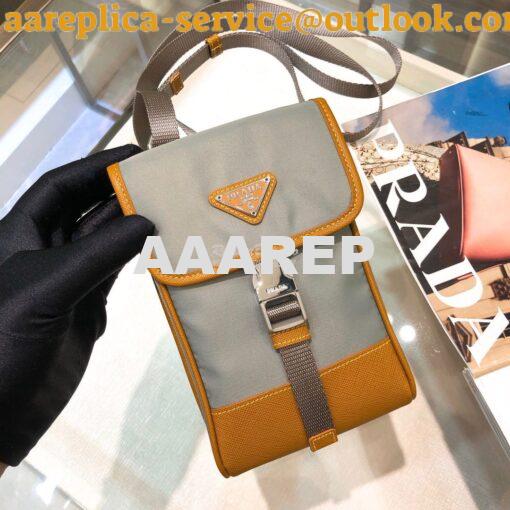 Replica Prada Nylon and Saffiano Leather Cellphone Case 2ZH109 Grey Ca 4