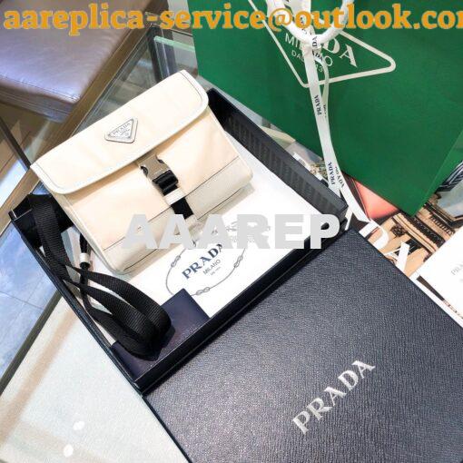 Replica Prada Nylon and Saffiano Leather Cellphone Case 2ZH108 White 2