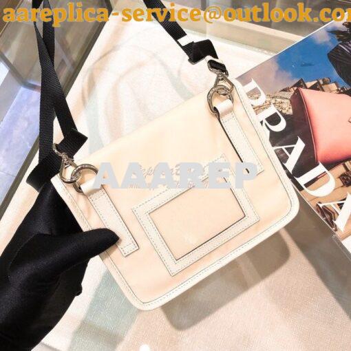Replica Prada Nylon and Saffiano Leather Cellphone Case 2ZH108 White 11