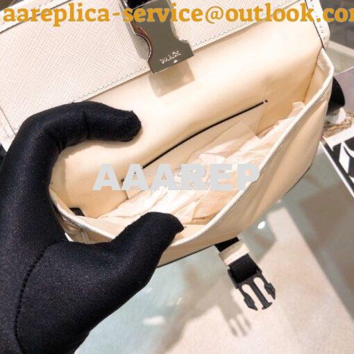 Replica Prada Nylon and Saffiano Leather Cellphone Case 2ZH108 White 12