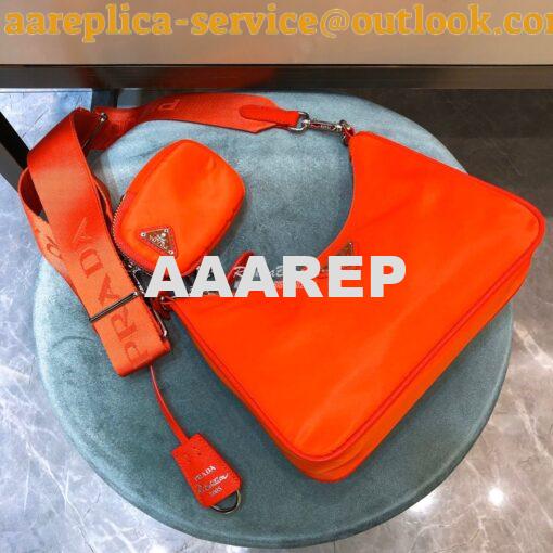 Replica Prada Re-Edition Nylon Multi-Pochette Bag 1BH204 Orange 4