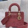 Replica Dior Medium Mallow Rose Lady D-lite Embroidered Cannage Bag M0