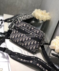 Replica Dior Safari Messenger Bag Oblique Jacquard w Grained Black Cal