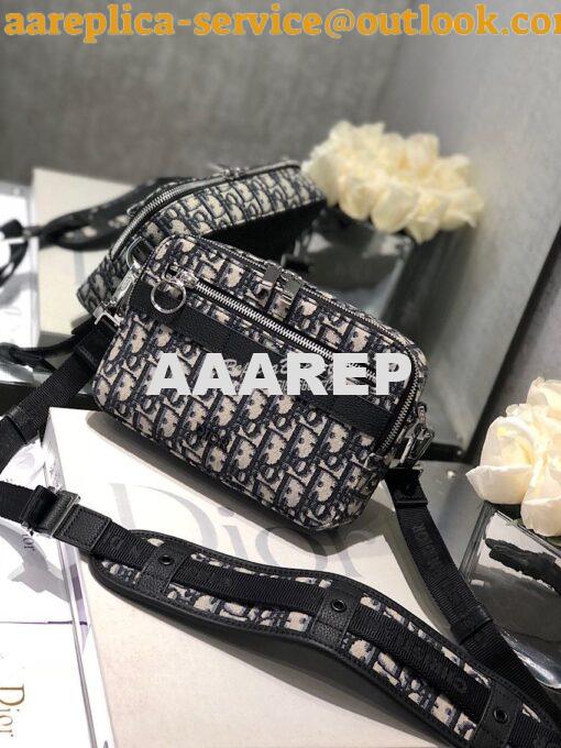 Replica Dior Safari Messenger Bag Oblique Jacquard w Grained Black Cal