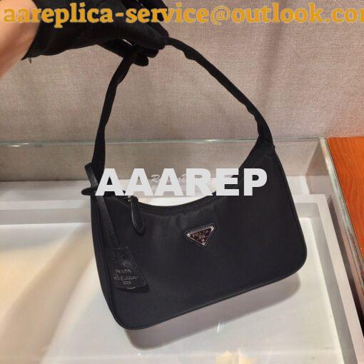 Replica Prada Re-Edition 2000 Nylon Mini-Bag 1NE515 Black 4