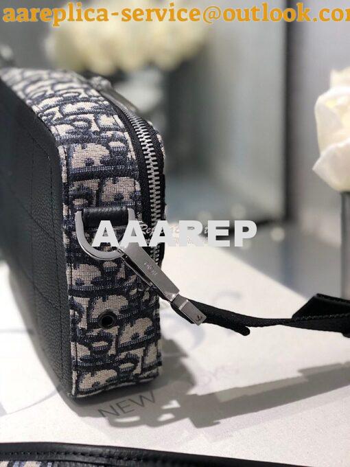 Replica Dior Safari Messenger Bag Oblique Jacquard w Grained Black Cal 5