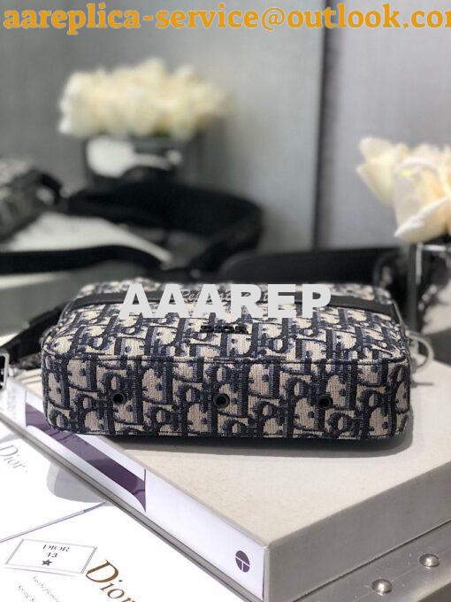 Replica Dior Safari Messenger Bag Oblique Jacquard w Grained Black Cal 6