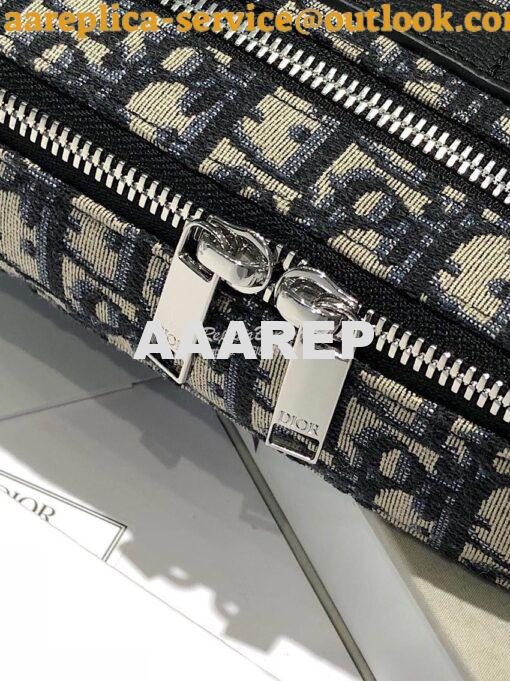 Replica Dior Safari Messenger Bag Oblique Jacquard w Grained Black Cal 7