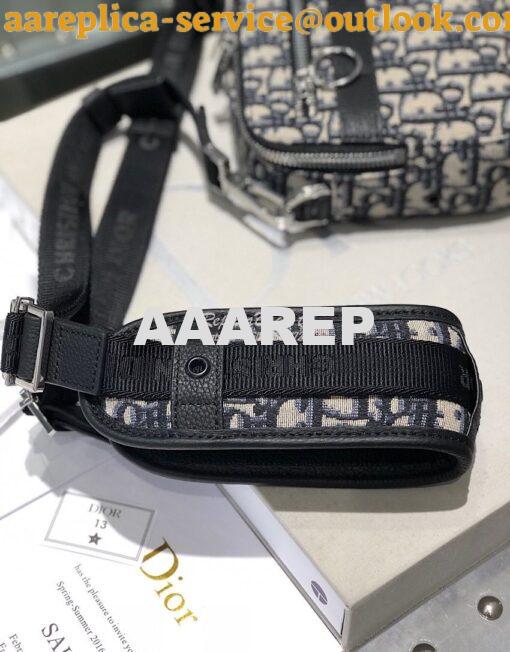 Replica Dior Safari Messenger Bag Oblique Jacquard w Grained Black Cal 9