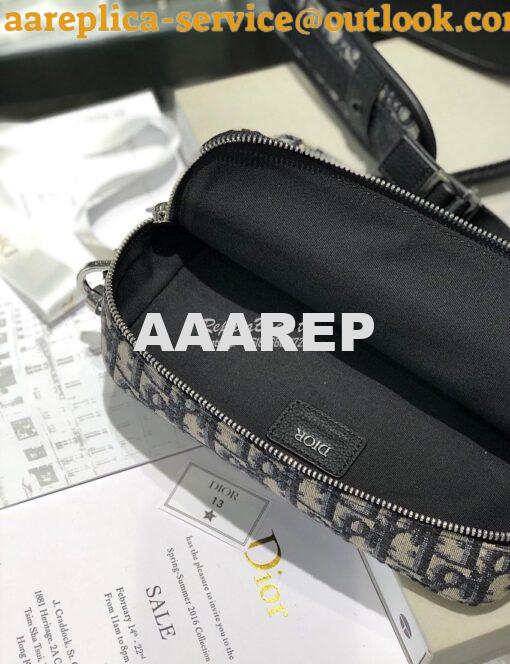 Replica Dior Safari Messenger Bag Oblique Jacquard w Grained Black Cal 11
