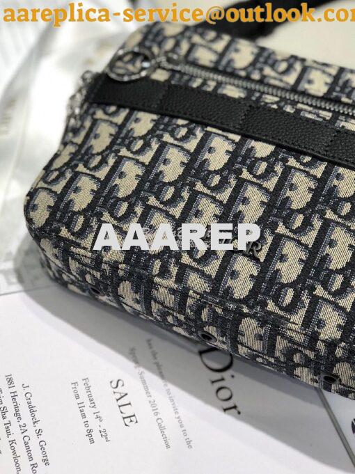 Replica Dior Safari Messenger Bag Oblique Jacquard w Grained Black Cal 13