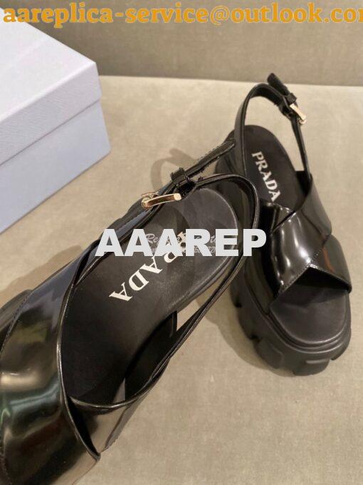 Replica Prada Monolith Brushed Leather Sandals 1X527M 5