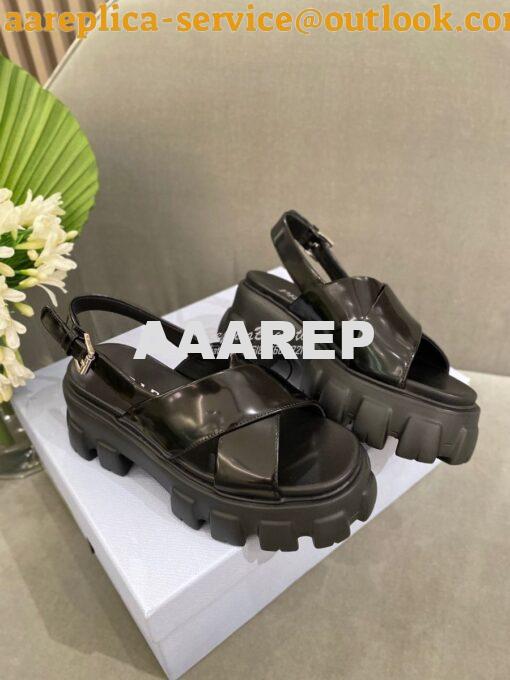 Replica Prada Monolith Brushed Leather Sandals 1X527M 7