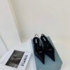 Replica Prada Brushed Leather Gabardine Slingback Pumps 1I588M Black 10