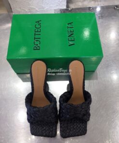 Replica Bottega Veneta BV Stretch Sandals with Intrecciato Raffia 6524 2