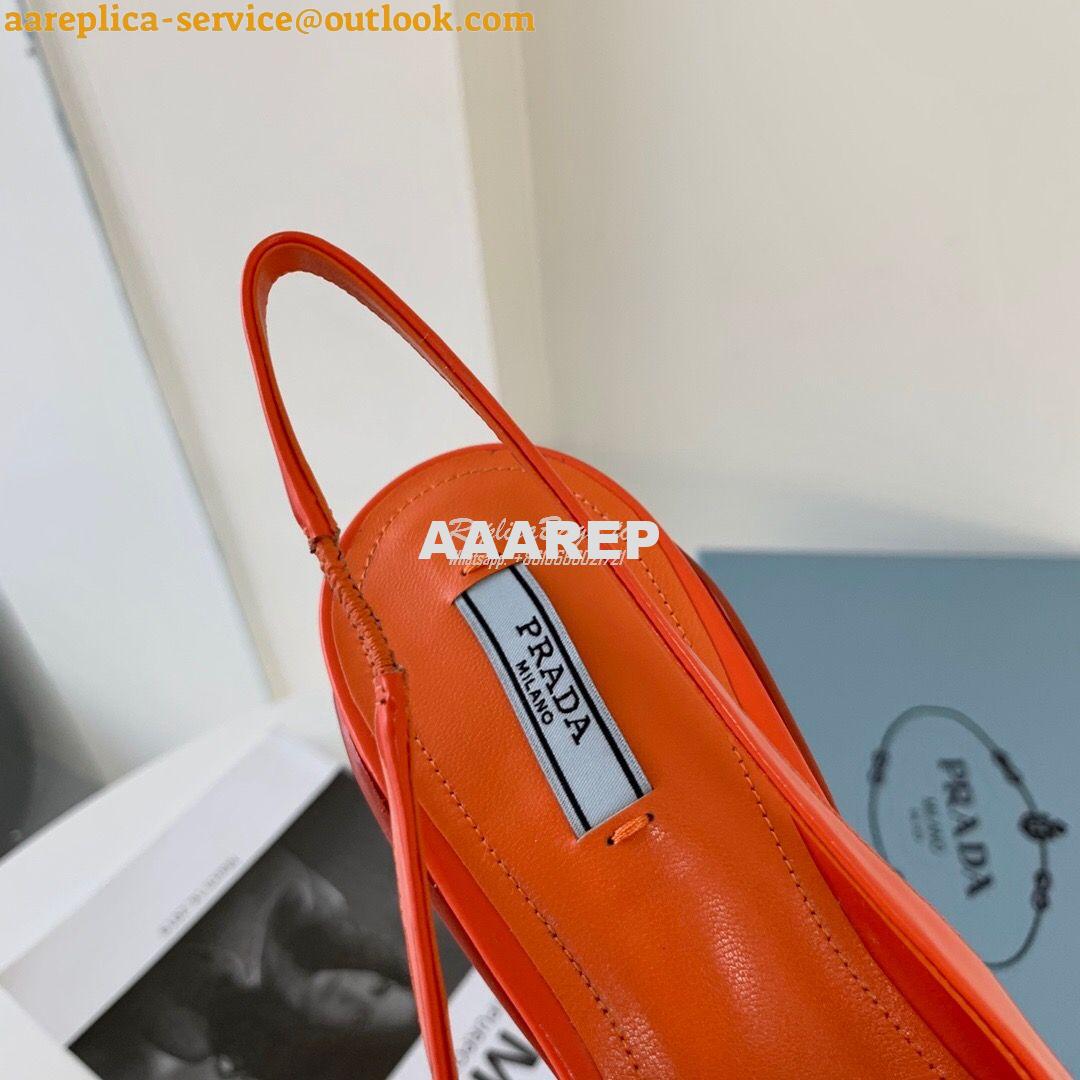 Replica Prada Brushed Leather Gabardine Slingback Pumps 1I588M Orange 6 Replica Prada Brushed Leather Gabardine Slingback Pumps 1I588M Orange 6