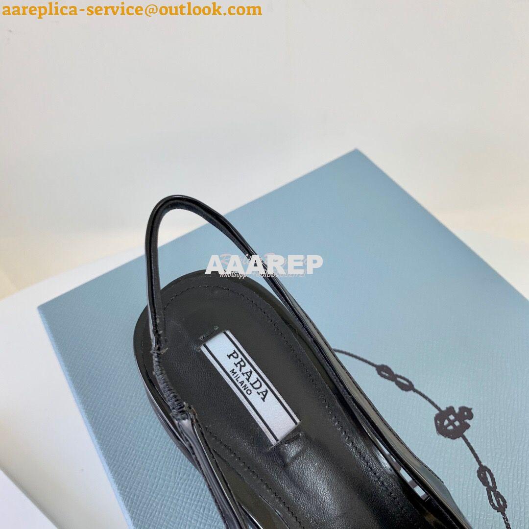 Replica Prada Brushed Leather Gabardine Slingback Pumps 1I566M Black 7 Replica Prada Brushed Leather Gabardine Slingback Pumps 1I566M Black 7