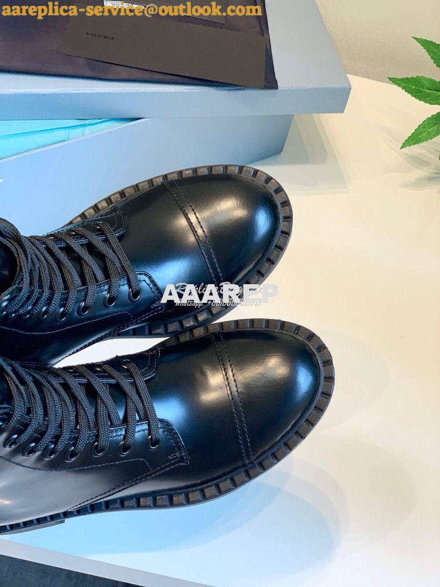 Replica Prada Brushed Leather Laced Booties 1T360M 5 Replica Prada Brushed Leather Laced Booties 1T360M 5