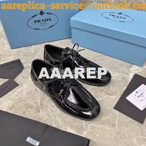 Replica Prada Naplak Leather Laced Shoes 1E278M Black 5