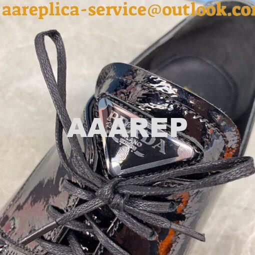 Replica Prada Naplak Leather Laced Shoes 1E278M Black 6
