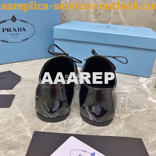 Replica Prada Naplak Leather Laced Shoes 1E278M Black 8
