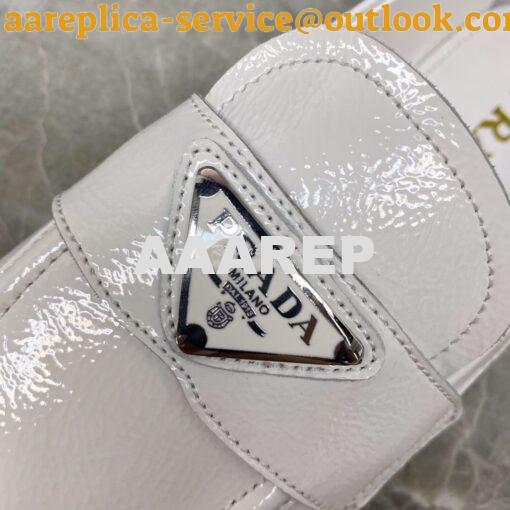 Replica Prada Patent Leather Loafers 1D262M White 6