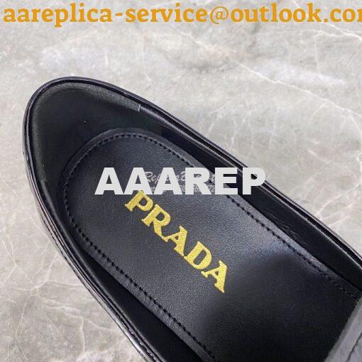 Replica Prada Patent Leather Loafers 1D262M Black 7