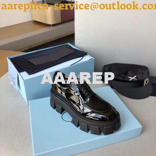Replica Prada Monolith Patent Leather Laced Shoes 1E708L 4