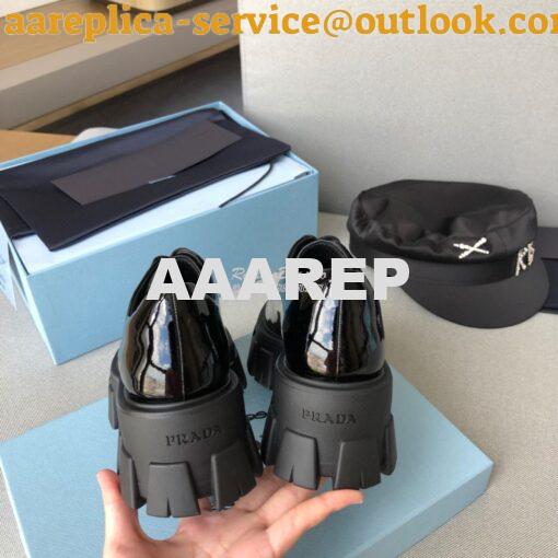 Replica Prada Monolith Patent Leather Laced Shoes 1E708L 7