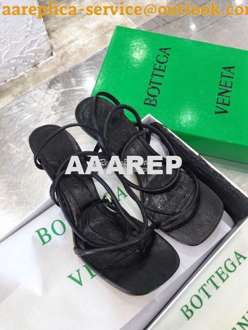 Replica Bottega Veneta BV By Line Stretch Sandals 630178 Black 3