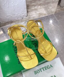 Replica Bottega Veneta BV By Line Stretch Sandals 630178 Metallic Gold 2