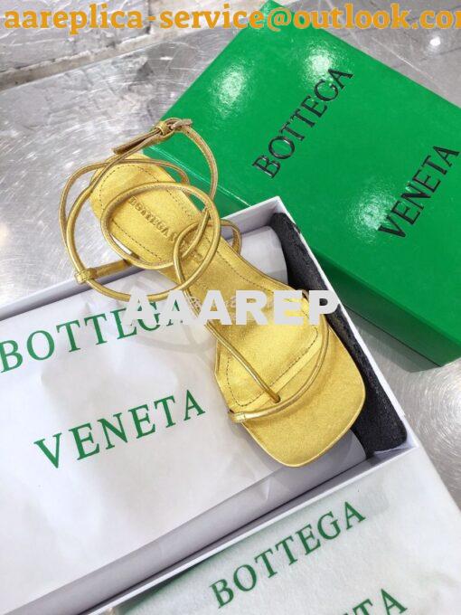Replica Bottega Veneta BV By Line Stretch Sandals 630178 Metallic Gold 4