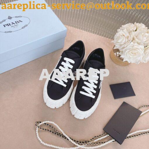 Replica Prada Nylon Gabardine Sneakers 1E260M Black 3
