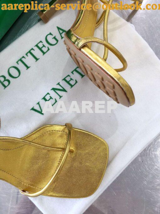 Replica Bottega Veneta BV By Line Stretch Sandals 630178 Metallic Gold 8