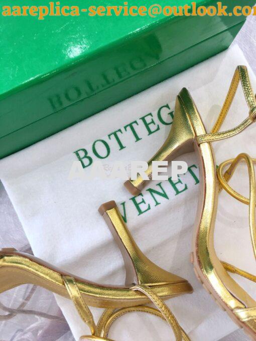 Replica Bottega Veneta BV By Line Stretch Sandals 630178 Metallic Gold 9