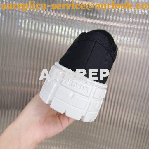 Replica Prada Nylon Gabardine Sneakers 1E260M Black 7