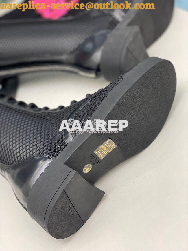 Replica Prada Brushed leather and mesh boots 1W907M Black 10 Replica Prada Brushed leather and mesh boots 1W907M Black 10