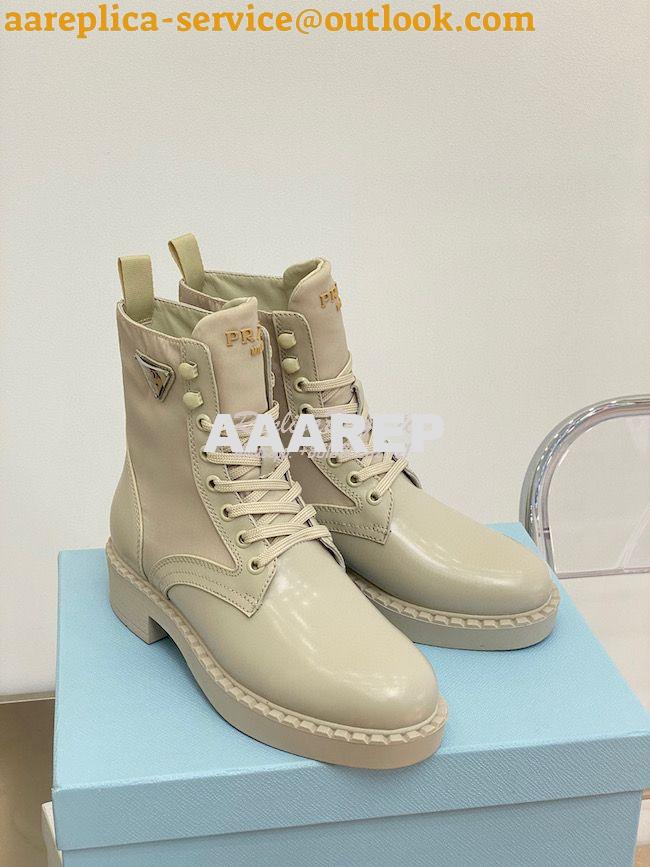 Replica Prada Brushed Leather And Nylon Boots 2UE011 Beige 5 Replica Prada Brushed Leather And Nylon Boots 2UE011 Beige 5