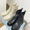 Replica Prada Brushed Leather And Nylon Boots 2UE011 Beige 10