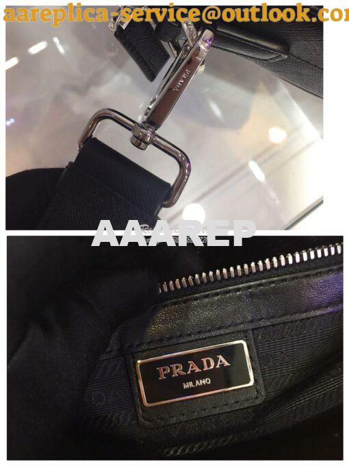 Replica Prada Saffiano Leather Bandoleer Bag 2VH063 Black 9