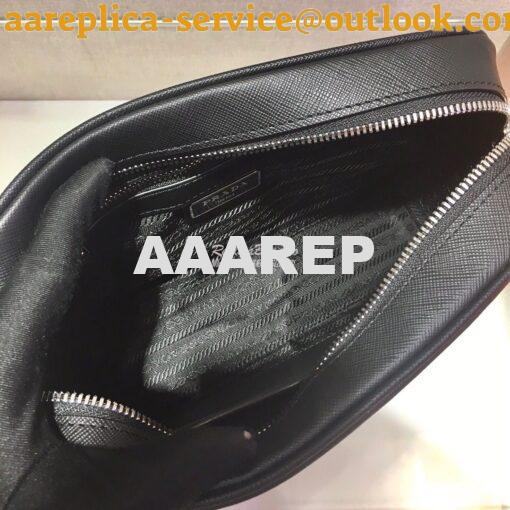 Replica Prada Saffiano Leather Bandoleer Bag 2VH063 Black 10