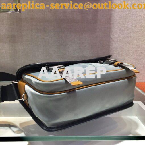 Replica Prada Nylon and Saffiano Leather Shoulder Bag 2VD769 Yellow 5