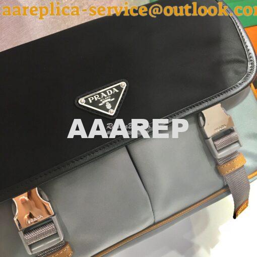 Replica Prada Nylon and Saffiano Leather Shoulder Bag 2VD769 Yellow 6
