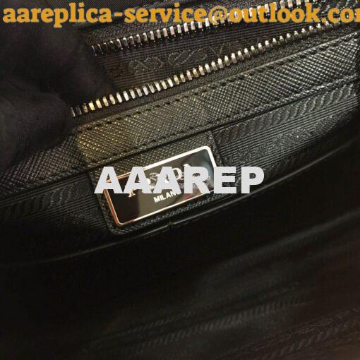 Replica Prada Nylon and Saffiano Leather Shoulder Bag 2VD769 Black 10
